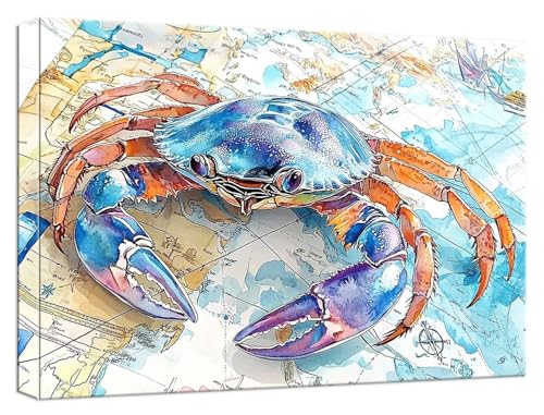 Malen Nach Zahlen Erwachsene Karte, Paint by Numbers Adult DIY Set Erwachsene Malen Nach Zahlen Krabbe mit 3 Pinsel Acrylpigment knitterfreie Leinwand Kit für Anfänger Home Dekor 100x150cm, Model542 von Zhnncfgg
