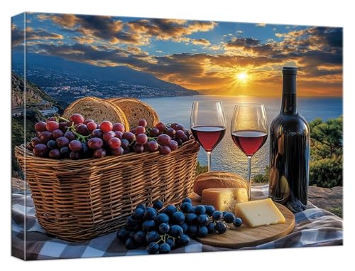 Malen Nach Zahlen Erwachsene Küche Malen Nach Zahlen Sonnenuntergang Paint by Numbers DIY GemäLde Kit mit 3 Maler Pinsel und Acrylpigment, Kreatives für Erwachsene für Home Decor, 80x120cm, Model571 von Zhnncfgg