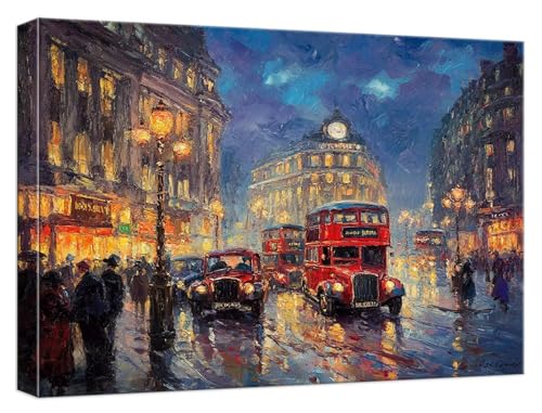 Malen Nach Zahlen Erwachsene London, Paint by Numbers Adult DIY Set Erwachsene Malen Nach Zahlen Landschaft mit 3 Pinsel und Acrylpigment Kit für Anfänger Home Dekor, Ohne Rahmen 60x90cm, Model569 von Zhnncfgg