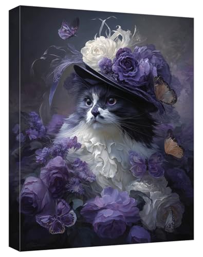 Malen Nach Zahlen Erwachsene Retro, Paint by Numbers Adult DIY Set Erwachsene Malen Nach Zahlen Katze mit 3 Pinsel und Acrylpigment knitterfreie Leinwand Kit für Anfänger Home Dekor 90x135cm, Model455 von Zhnncfgg