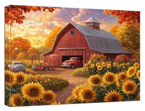Malen Nach Zahlen Erwachsene Sonnenblume, Paint by Numbers Adult DIY Set Erwachsene Malen Nach Zahlen Bauernhaus mit 3 Pinsel und Acrylpigment für Anfänger Home Dekor, Ohne Rahmen 40x50cm, Model668 Malen Nach Zahlen Erwachsene Sonnenblume, Paint by Numbers Adult DIY Set Erwachsene Malen Nach Zahlen Bauernhaus mit 3 Pinsel und Acrylpigment für Anfänger Home Dekor, Ohne Rahmen 40x50cm, Model668 von Zhnncfgg