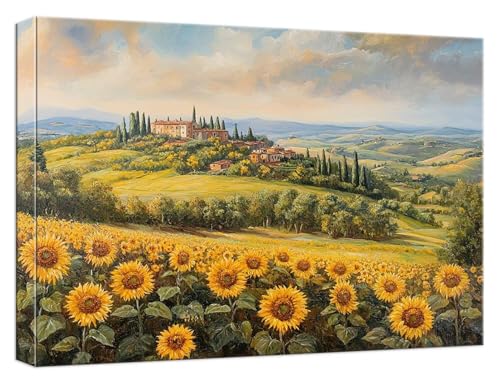 Malen Nach Zahlen Erwachsene Sonnenblume, Paint by Numbers Adult DIY Set Erwachsene Malen Nach Zahlen Landschaft mit 3 Pinsel und Acrylpigment für Anfänger Home Dekor, Ohne Rahmen 100x150cm, Model644 von Zhnncfgg