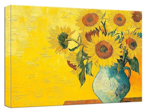 Malen Nach Zahlen Erwachsene Sonnenblume Malen Nach Zahlen Vase Paint by Numbers DIY GemäLde Kit mit 3 Maler Pinsel und Acrylpigment Kreatives für Erwachsene Geschenk für Home Decor, 45x60cm, Model550 von Zhnncfgg