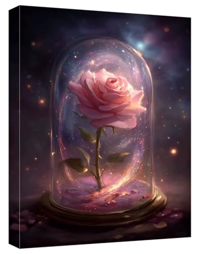 Malen Nach Zahlen Erwachsene Sternenhimmel Malen Nach Zahlen Rose Paint by Numbers DIY GemäLde Kit mit 3 Maler Pinsel und Acrylpigment, Kreatives für Erwachsene Geschenk Anfänger, 60x90cm, Model460 von Zhnncfgg
