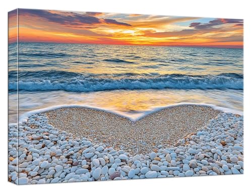 Malen Nach Zahlen Erwachsene Strand, Paint by Numbers Adult DIY Set Erwachsene Malen Nach Zahlen Liebe mit 3 Pinsel und Acrylpigment knitterfreie Leinwand Kit für Anfänger Home Dekor 40x50cm, Model575 von Zhnncfgg