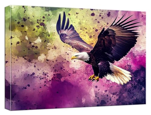 Malen Nach Zahlen Erwachsene Tier, Paint by Numbers Adult DIY Set Erwachsene Malen Nach Zahlen Adler mit 3 Pinsel und Acrylpigment knitterfreie Leinwand Kit für Anfänger Home Dekor 100x150cm, Model626 von Zhnncfgg