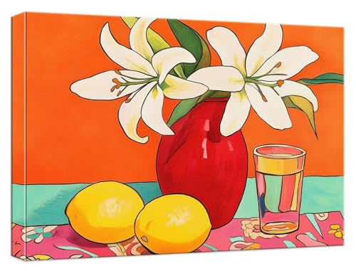 Malen Nach Zahlen Erwachsene Vase Malen Nach Zahlen Zitrone Paint by Numbers DIY GemäLde Kit mit 3 Maler Pinsel und Acrylpigment, Kreatives für Erwachsene Geschenk, für Home Decor, 90x135cm, Model643 von Zhnncfgg