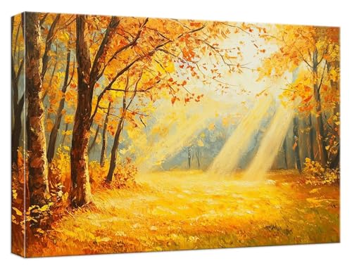 Malen Nach Zahlen Erwachsene Wald Malen Nach Zahlen Herbst Paint by Numbers DIY GemäLde Kit mit 3 Maler Pinsel und Acrylpigment, Kreatives für Erwachsene Geschenk, für Home Decor, 90x135cm, Model637 von Zhnncfgg