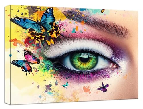 Malen Nach Zahlen Schmetterling Malen Nach Zahlen Kinder ab 7 Auge DIY Basteln Erwachsene Handgemalt Ölgemälde Mit 3 Pinseln Acrylfarbe Knitterfreie Leinwand für Geschenke Home Dekor 70x100cm,Model546 von Zhnncfgg