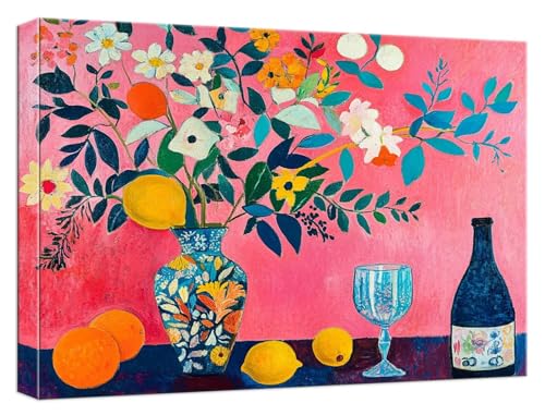 Malen Nach Zahlen Vase Malen Nach Zahlen Kinder ab 7 Weinglas DIY Basteln Erwachsene Handgemalt Ölgemälde Mit 3 Pinseln und Acrylfarbe Knitterfreie Leinwand für Geschenke Home Dekor 30x40cm, Model564 von Zhnncfgg
