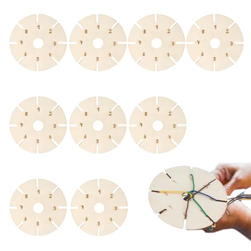 ZhongShuang Knüpfstern aus Holz, 9 Stück Knüpfstern für Armbänder Knüpfen, DIY Handwerk, Perlen Weben Set, Geburtstag und Festival Geschenke von ZhongShuang