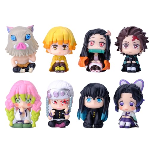 8Pcs Kamado Tanjiro Kochou Shinobu Uzui Tengen Figur Niedlich Ver 7CM Anime PVC Modell Kuchen Topper Home Schreibtisch Dekoration Geburtstagsgeschenk von Zhongkaihua