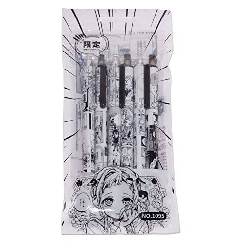 Zhongkaihua Anime-Kugelschreiber 6 Stück, WC-gebunden, Hanako-kun Anime-Stift, schwarze Tinte, Kugelschreiber, niedlich, Schule, Bürobedarf, Geschenk für Kinder, 0,5 mm von Zhongkaihua