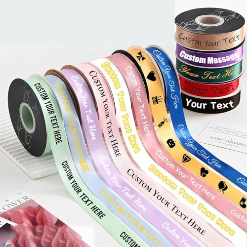 Satinband für Hochzeit, Geschenkverpackung, Band, Sträuße, handgefertigt, personalisierter Namen, Textdruck (13 mm) von Zhongzhi