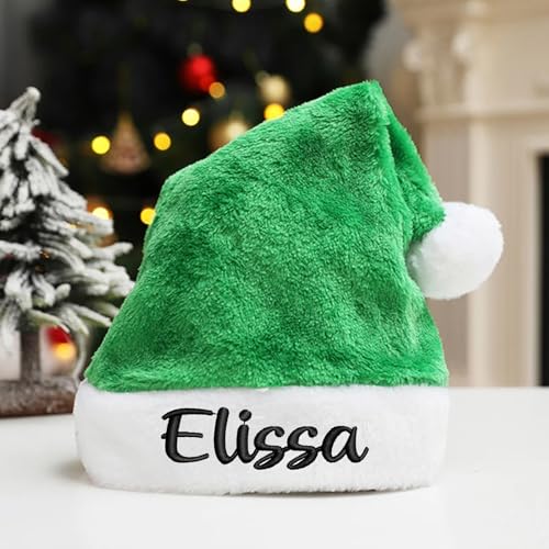 Zhongzhi Personalisierte Weihnachtsmütze, personalisierter Name, Weihnachtsmannmütze, Weihnachtsmannmütze, Weihnachtsdekoration, Grün Zhongzhi Personalisierte Weihnachtsmütze, personalisierter Name, Weihnachtsmannmütze, Weihnachtsmannmütze, Weihnachtsdekoration, Grün von Zhongzhi