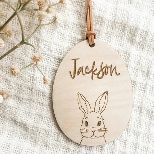 Zhongzhi Personalisierter benutzerdefinierte Kinder Osterkorb Holzanhänger mit Namen Glückliche Osterparty Eierjagd Spiel Korb Deko Baby Junge Mädchen Zhongzhi Personalisierter benutzerdefinierte Kinder Osterkorb Holzanhänger mit Namen Glückliche Osterparty Eierjagd Spiel Korb Deko Baby Junge Mädchen von Zhongzhi