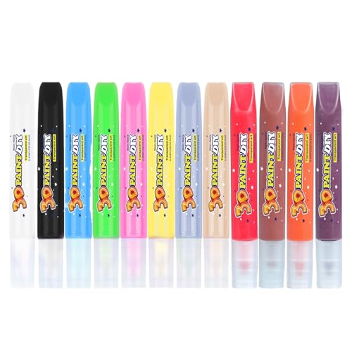 ZhouWei 12 Stück Kerzenstifte, Schnelltrocknender Kerzenstifte, Abwaschbares Kerzen Bemalen Set, 10ml Kerzen Bemalen Set, für Anmalen, Verzieren Personalisieren (12 Farben) von ZhouWei
