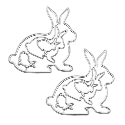 2 x Kaninchen-Stanzformen, professionelle Metall-Stanzschablonen aus Karbonstahl, für Kartenherstellung, Bastelarbeiten 2 x Kaninchen-Stanzformen, professionelle Metall-Stanzschablonen aus Karbonstahl, für Kartenherstellung, Bastelarbeiten von Zhouocea