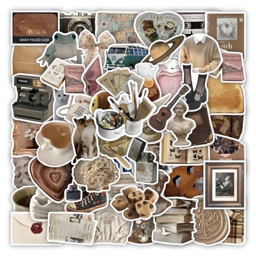 Zhtulck Vintage Sticker, 60 Stücke Aesthetic Aufkleber, Sticker Aesthetic, Boho Aesthetic Stickers Perfekt für Laptop、Gitarre, iPad、Skateboard – Stickers Kollektion (Retro) Zhtulck Vintage Sticker, 60 Stücke Aesthetic Aufkleber, Sticker Aesthetic, Boho Aesthetic Stickers Perfekt für Laptop、Gitarre, iPad、Skateboard – Stickers Kollektion (Retro) von Zhtulck