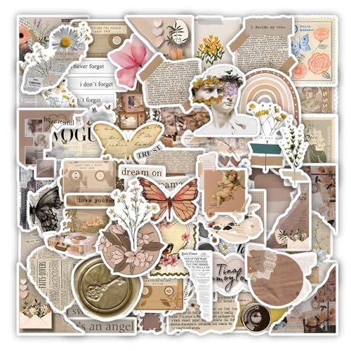 Zhtulck Vintage Sticker, 60 Stücke Aesthetic Aufkleber, Sticker Aesthetic, Boho Aesthetic Stickers Perfekt für Laptop、Gitarre, iPad、Skateboard – Stickers Kollektion (Vintage) Zhtulck Vintage Sticker, 60 Stücke Aesthetic Aufkleber, Sticker Aesthetic, Boho Aesthetic Stickers Perfekt für Laptop、Gitarre, iPad、Skateboard – Stickers Kollektion (Vintage) von Zhtulck