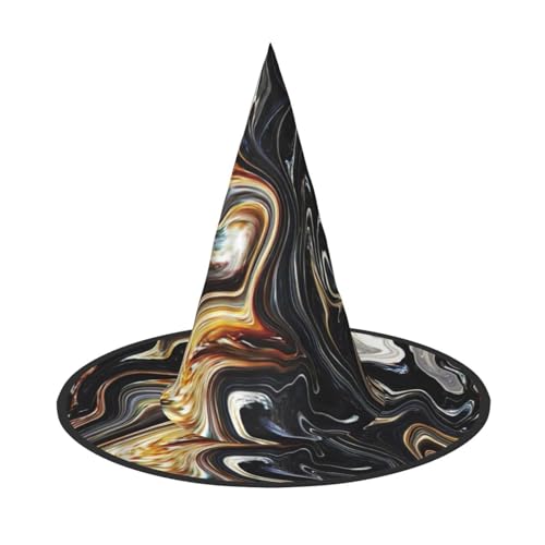 Zhuanyun Abstrakte Marmor-Tinte, Texturdruck, Halloween-Hut, Halloween-Kostüm, Zubehör, Kopfschmuck, Partyzubehör, Hexenhut von Zhuanyun