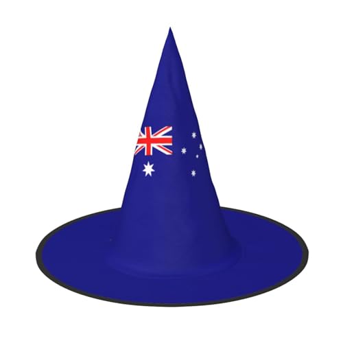 Zhuanyun Australische Flagge Druck Halloween Hut Halloween Kostüm Zubehör Kopfschmuck Party Zubehör Hexenhut von Zhuanyun