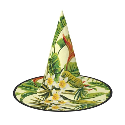 Zhuanyun Blühender Pflanzendruck, Halloween-Hut, Halloween-Kostüm, Zubehör, Kopfschmuck, Partyzubehör, Hexenhut von Zhuanyun