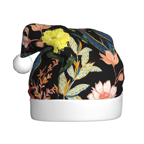 Zhuanyun Bunte Boho-Blumendruck, personalisierte Weihnachtsmütze, Weihnachtsmannmütze, kurze Plüsch-Weihnachtsmütze für Erwachsene Zhuanyun Bunte Boho-Blumendruck, personalisierte Weihnachtsmütze, Weihnachtsmannmütze, kurze Plüsch-Weihnachtsmütze für Erwachsene von Zhuanyun