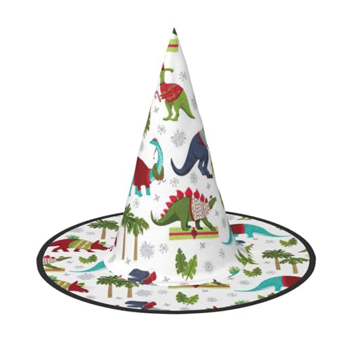 Zhuanyun Bunter Dinosaurier-Druck, Halloween-Hut, Halloween-Kostüm, Zubehör, Kopfschmuck, Partyzubehör, Hexenhut von Zhuanyun