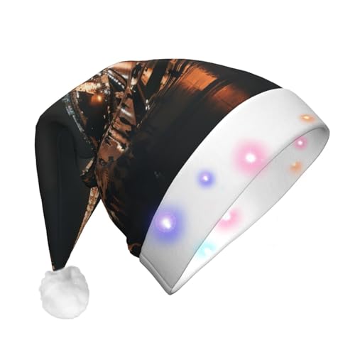 Zhuanyun Eiffelturm Druck Flanell Nikolausmützen Weihnachtsmützen mit LED-Lichtern Nikolausmütze für Kostümpartys Zhuanyun Eiffelturm Druck Flanell Nikolausmützen Weihnachtsmützen mit LED-Lichtern Nikolausmütze für Kostümpartys von Zhuanyun