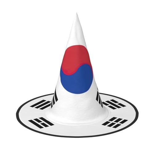 Zhuanyun Flagge der Republik Korea Druck Halloween Hut Halloween Kostüm Zubehör Kopfschmuck Party Zubehör Hexenhut von Zhuanyun