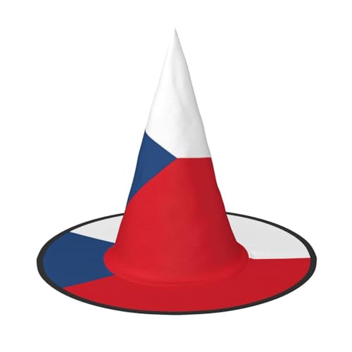 Zhuanyun Flagge der Tschechischen Republik Druck Halloween Hut Halloween Kostüm Zubehör Kopfschmuck Party Zubehör Hexenhut von Zhuanyun
