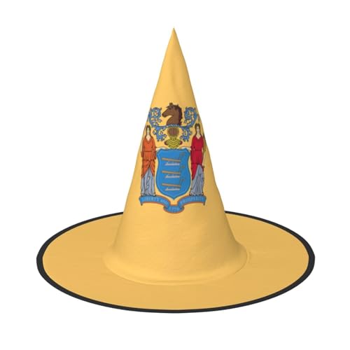 Zhuanyun Flagge von New Jersey, Halloween-Hut, Halloween-Kostüm, Zubehör, Kopfschmuck, Partyzubehör, Hexenhut von Zhuanyun