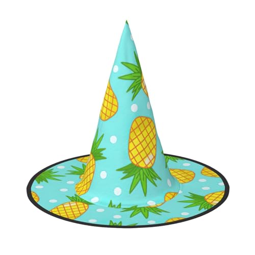 Zhuanyun Frischer Ananas-Druck, Halloween-Hut, Halloween-Kostüm, Zubehör, Kopfschmuck, Partyzubehör, Hexenhut von Zhuanyun