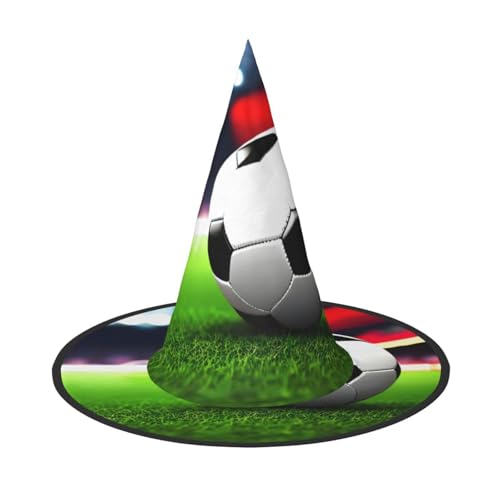 Zhuanyun Fußball-Sportball-Druck, Halloween-Hut, Halloween-Kostüm, Zubehör, Kopfschmuck, Party-Zubehör, Hexenhut von Zhuanyun
