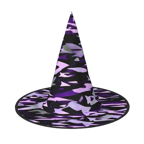 Zhuanyun Halloween-Hut mit amerikanischem Camouflage-Muster, Violett, Halloween-Kostüm, Zubehör, Kopfschmuck, Partyzubehör, Hexenhut von Zhuanyun