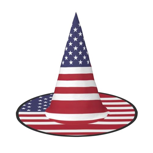 Zhuanyun Halloween-Hut mit amerikanischer Flagge, Halloween-Kostüm, Zubehör, Kopfschmuck, Partyzubehör, Hexenhut von Zhuanyun