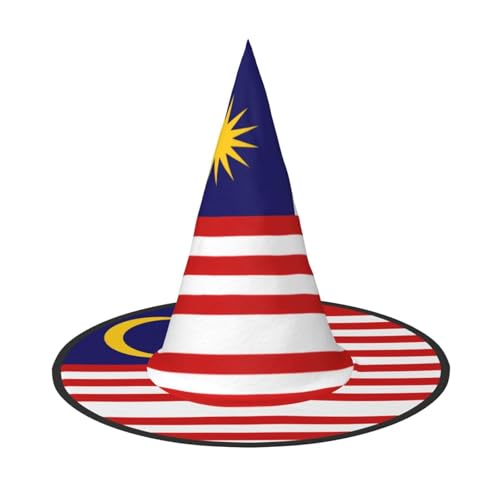 Zhuanyun Malaysia-Flagge, Halloween-Hut, Halloween-Kostüm, Zubehör, Kopfschmuck, Partyzubehör, Hexenhut von Zhuanyun