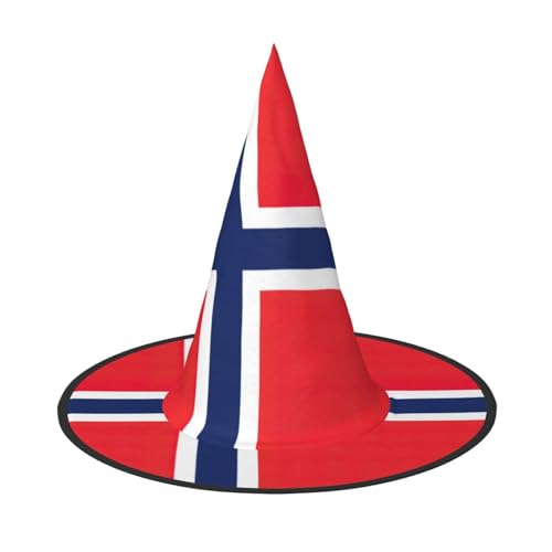 Zhuanyun Norwegische Flagge Druck Halloween Hut Halloween Kostüm Zubehör Kopfschmuck Party Zubehör Hexenhut von Zhuanyun