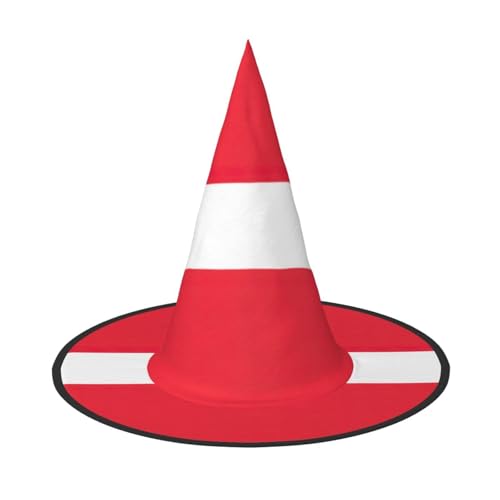 Zhuanyun Österreichische Flagge Druck Halloween Hut Halloween Kostüm Zubehör Kopfschmuck Party Zubehör Hexenhut, Schwarz, 1 von Zhuanyun