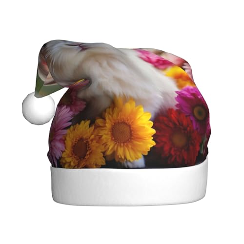 Zhuanyun Osterhasen-Eier, Frühlingsblumen-Hasen-Druck, personalisierte Weihnachtsmütze, Weihnachtsmannmütze, Manschette, kurze Plüsch-Weihnachtsmütze für Erwachsene Zhuanyun Osterhasen-Eier, Frühlingsblumen-Hasen-Druck, personalisierte Weihnachtsmütze, Weihnachtsmannmütze, Manschette, kurze Plüsch-Weihnachtsmütze für Erwachsene von Zhuanyun