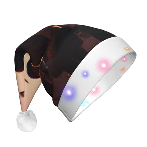 Zhuanyun Romantische Paris Schmetterling Eiffel Druck Flanell Nikolausmützen Weihnachtsmützen mit LED-Lichtern Nikolausmütze für Kostümpartys Zhuanyun Romantische Paris Schmetterling Eiffel Druck Flanell Nikolausmützen Weihnachtsmützen mit LED-Lichtern Nikolausmütze für Kostümpartys von Zhuanyun