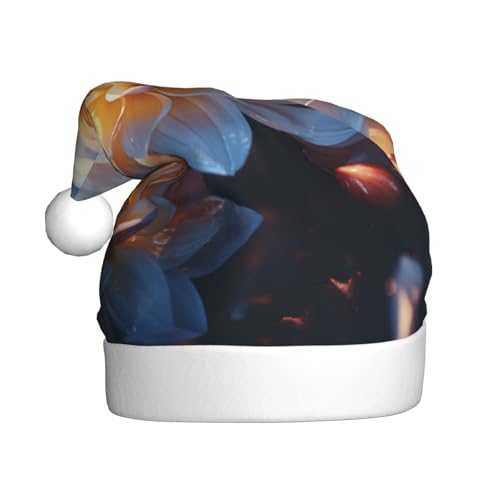 Zhuanyun Schöne Weihnachtsmütze mit Blumendruck, Weihnachtsmannmütze, kurze Plüsch-Weihnachtsmütze für Erwachsene Zhuanyun Schöne Weihnachtsmütze mit Blumendruck, Weihnachtsmannmütze, kurze Plüsch-Weihnachtsmütze für Erwachsene von Zhuanyun