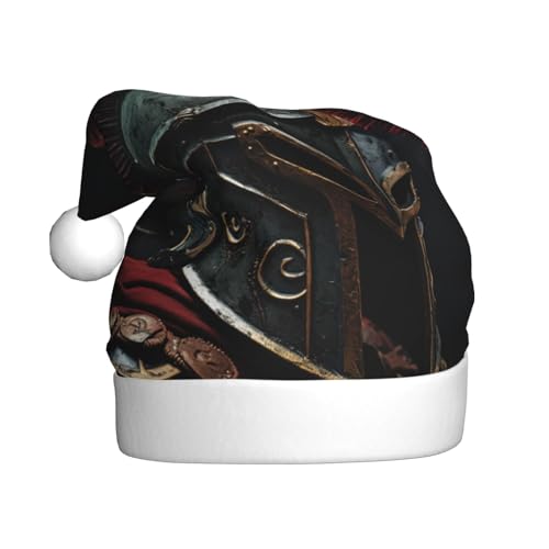 Zhuanyun Spartanischer Krieger-Helm-Druck, personalisierte Weihnachtsmütze, Weihnachtsmannmütze, Manschette, kurze Plüsch-Weihnachtsmütze für Erwachsene Zhuanyun Spartanischer Krieger-Helm-Druck, personalisierte Weihnachtsmütze, Weihnachtsmannmütze, Manschette, kurze Plüsch-Weihnachtsmütze für Erwachsene von Zhuanyun