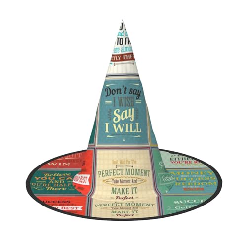 Zhuanyun Sprüche Druck Halloween Hut Halloween Kostüm Zubehör Kopfschmuck Party Zubehör Hexenhut von Zhuanyun