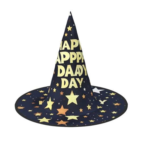Zhuanyun Stars and Happy Fathers Day print Halloween Hat Halloween Costume Accessories Headdress Party Accessories Witch Hat von Zhuanyun