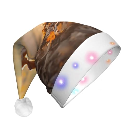Zhuanyun Tiere Eichhörnchen Druck Flanell Nikolausmützen Weihnachtsmützen mit LED-Lichtern Nikolausmütze für Kostümpartys Zhuanyun Tiere Eichhörnchen Druck Flanell Nikolausmützen Weihnachtsmützen mit LED-Lichtern Nikolausmütze für Kostümpartys von Zhuanyun