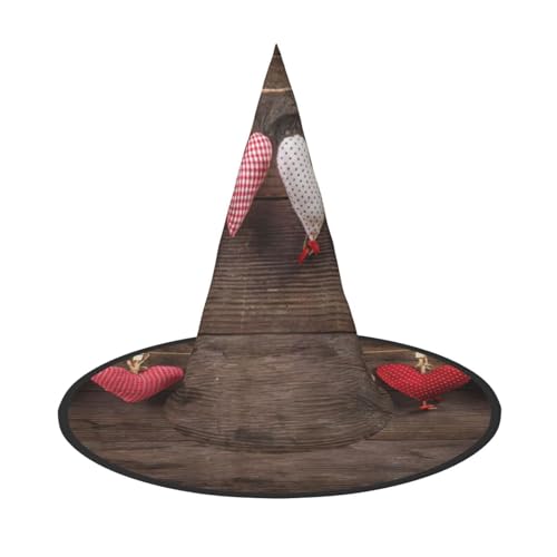Zhuanyun Valentinstag Herzen Druck Halloween Hut Halloween Kostüm Zubehör Kopfschmuck Party Zubehör Hexenhut von Zhuanyun
