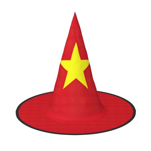 Zhuanyun Vietnamesische Flagge Druck Halloween Hut Halloween Kostüm Zubehör Kopfschmuck Party Zubehör Hexenhut von Zhuanyun