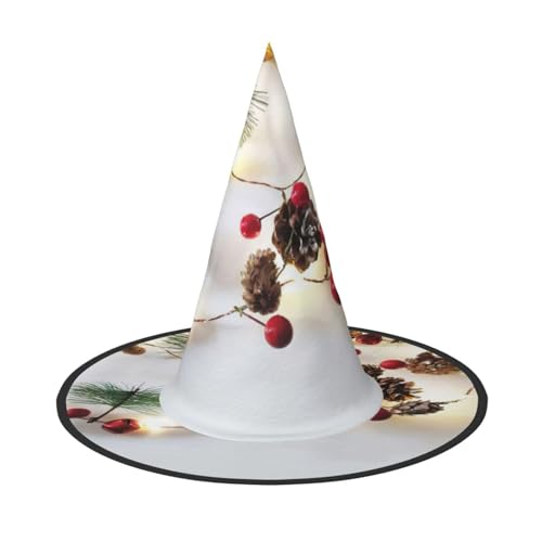 Zhuanyun Weihnachtsgirlande mit Lichtern Druck Halloween Hut Halloween Kostüm Zubehör Kopfschmuck Party Zubehör Hexenhut von Zhuanyun